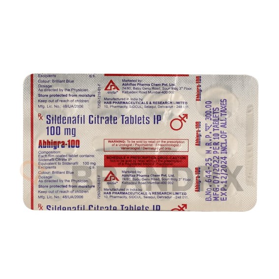 Abhigra 100 mg HAB Pharmaceuticals